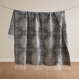 Wholesale Jacquard Patterned Cotton Blend Throw, Grey Aztec