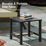 3 Pieces Patio Bistro Set with Swivel Chair Small Side Table