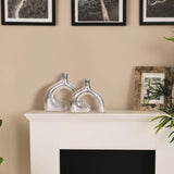 Shirin- Polished Silver Reverse Vase in Cast Aluminum- Tall