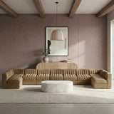 Rummi - Armless Velvet Performance Fabric Upholstered 9 Piece Modular Sectional