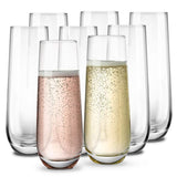 Kook Stemless Champagne Flutes, 9.4 oz, Set of 8