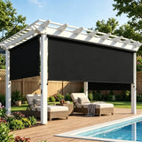 Cordless Outdoor Blinds with Crank Handle 95% Uv Protection