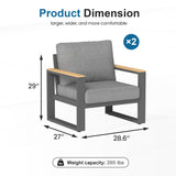 Outdoor Patio Chairs Set of 2, Aluminum Patio Chairs