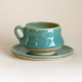 Handmade Ceramic Espresso Cup & Saucer 2oz Set