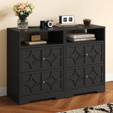 Large Nightstand with 2 Drawers, Side Table with Charging