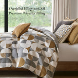 Wholesale Geometric Jacquard Oversized Duvet Style Comforter Set, Gold