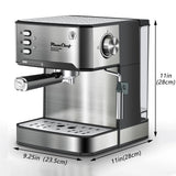 PlumChef Espresso Machine 20 Bar Professional Compact Homehold Coffee Espresso Maker,Low Noise and Fast Coffee Machine for Latte Cappuccino, with Milk Frother Steam Wand 54oz Water Tank