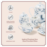 Blue Stallion 11-Piece New Bone China Tea Set