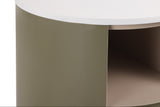 GALEN Modern Round Nightstand with Storage Drawer