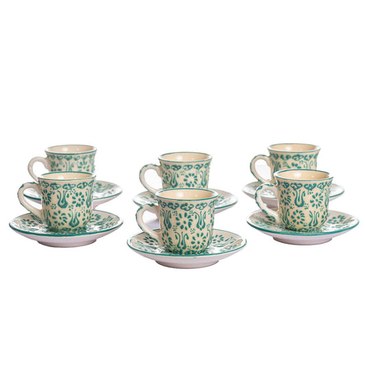 Handmade White Espresso Coffee Cup & Saucer