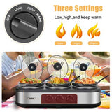 1.5 Qt Electric Triple Slow Cooker Crock Pot 4.5 Qt Kitchen