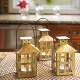 Vintage Antique Gold Distressed Lantern - Small