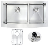 Elysian Farmhouse Stainless Steel 32 in. 0-Hole Single Bowl Kitchen Sink