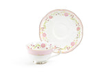 Pink Cornflower Porcelain Tea Cup & Saucer 7oz