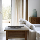 Chiseled Texture Black Iron Elongated Tray- Large