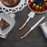 French Home Laguiole 2-Piece Olive Wood Cake Knife Set