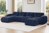 MYLO 140" 4-Seater Sofa with 2 Ottomans