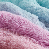 Ombre Shaggy Faux Fur Comforter Set Ombre, Purple