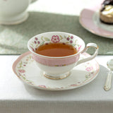 Pink Cornflower Porcelain Tea Cup & Saucer 7oz