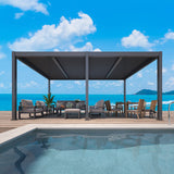 12'x20' Adjustable Louvered Pergola For Patio, Aluminum
