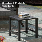 3 Pieces Patio Bistro Set with Swivel Chair Small Side Table