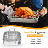 15.6'' Roasting Pan with V-Shaped Rack, Rectangular