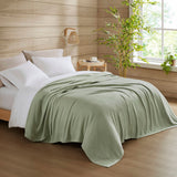 Diamond Jacquard Soft Bamboo Cotton Blanket, Sage Green