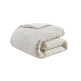 Oversized Cotton Clipped Jacquard Comforter Set, Ivory