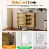Wholesale Storage Cabinet with a Basket Weave Wooden Door & 3 Drawers