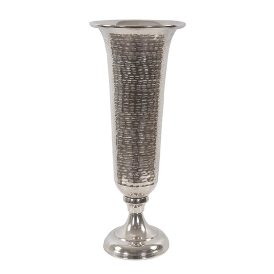 Hammered Em Dash Tall Flared Trumpet Vase- Large