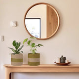 Jute Planters with Lining, Olive & Natural, 6.5" Set of 2 (16 Units)