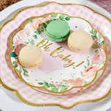 Pink Floral Baby Shower Onesie Tableware Set