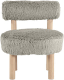 Ambre - Vegan Shearling Fabric Accent Chair - Taupe