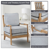 Padded Armchair Classic Farmhouse Style Accent Chair *