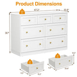 7 Drawer Dresser, 47'' Wide Modern Chest of Drawers