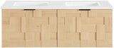 Leonardo - Engineered Stone And Solid Wood 24" Wall Mounted Bathroom Vanity