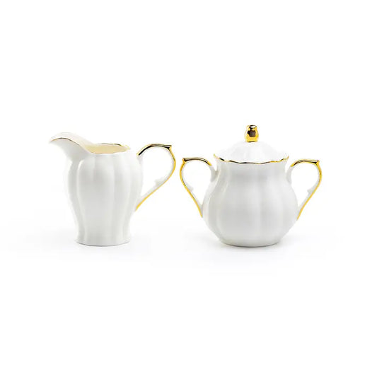 Grace Teaware White Gold Sugar & Creamer Set