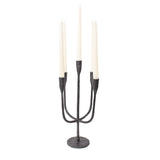Asher Sculpted Cast Aluminum Five Arm Candle Holder- Ebony