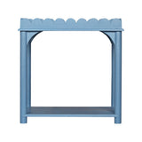 Scalloped Rectangle Side Table Light Blue