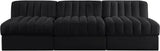 Rummi - Velvet Performance Fabric Upholstered 3 Piece Modular Armless Sofa