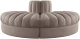 Rummi - Velvet Performance Fabric Upholstered 2 Piece Rounded Modular Loveseat