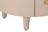 GALEN Modern Round Nightstand with Storage Drawer