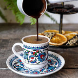 Handmade Porcelain Turkish Coffee Cup & Saucer Set