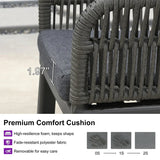 PURPLE LEAF Outdoor Bar Stools Rattan Bar Stools Counter Stools with Back and Cushions for Patio, Garden, Kitchen