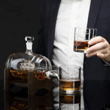 Whiskey Ship in a Barrel Decanter With Ship, 2-10 oz Glasses