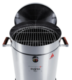 3-in-1 Stainless Steel Smoker Barrel Grill – Portable Charcoal BBQ with Thermometer, Outdoor Cooking Smoker for Camping, Backyard & Home BBQ INGRILL