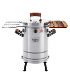 3-in-1 Stainless Steel Smoker Barrel Grill Premium– Portable Charcoal BBQ with Thermometer, Outdoor Cooking Smoker for Camping, Backyard & Home BBQ INGRILL