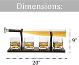 Baseball Bat Whiskey & Wine Decanter 4 Baseball Glasses (Standard Base)