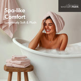 Antibacterial Spa-Like 8-Piece Bathroom Towel Set, Pink