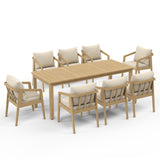 Acacia Wood Outdoor Dining Set with Umbrella Hole